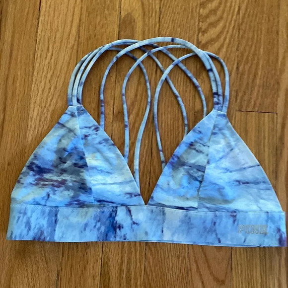 PINK Victoria’s Secret shibori bralette pull on strappy sz M or wear to as swim - Picture 1 of 3